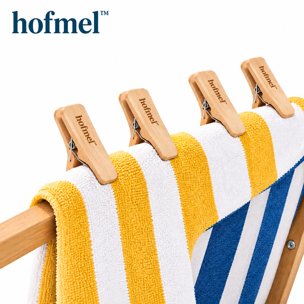 𝐡𝐨𝐟𝐦𝐞𝐥™ Wooden Beach Towel Clips