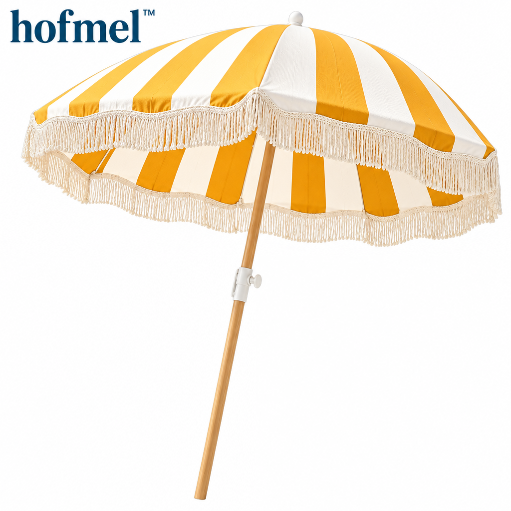 𝐡𝐨𝐟𝐦𝐞𝐥™ Striped Fringe Beach Umbrella