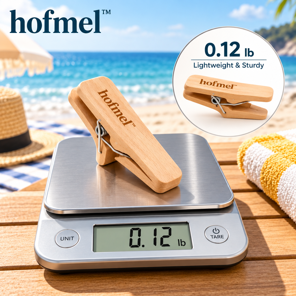 𝐡𝐨𝐟𝐦𝐞𝐥™ Wooden Beach Towel Clips
