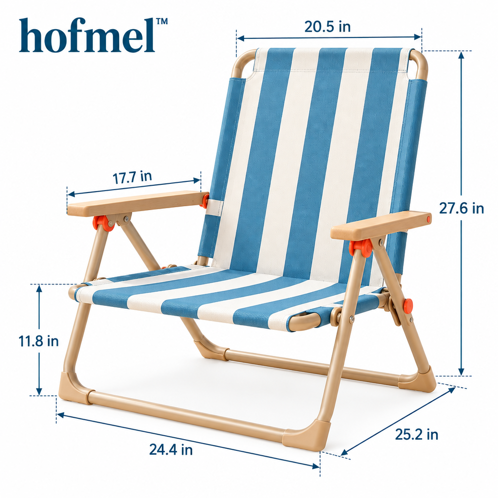 𝐡𝐨𝐟𝐦𝐞𝐥™ Striped Folding Beach Chair