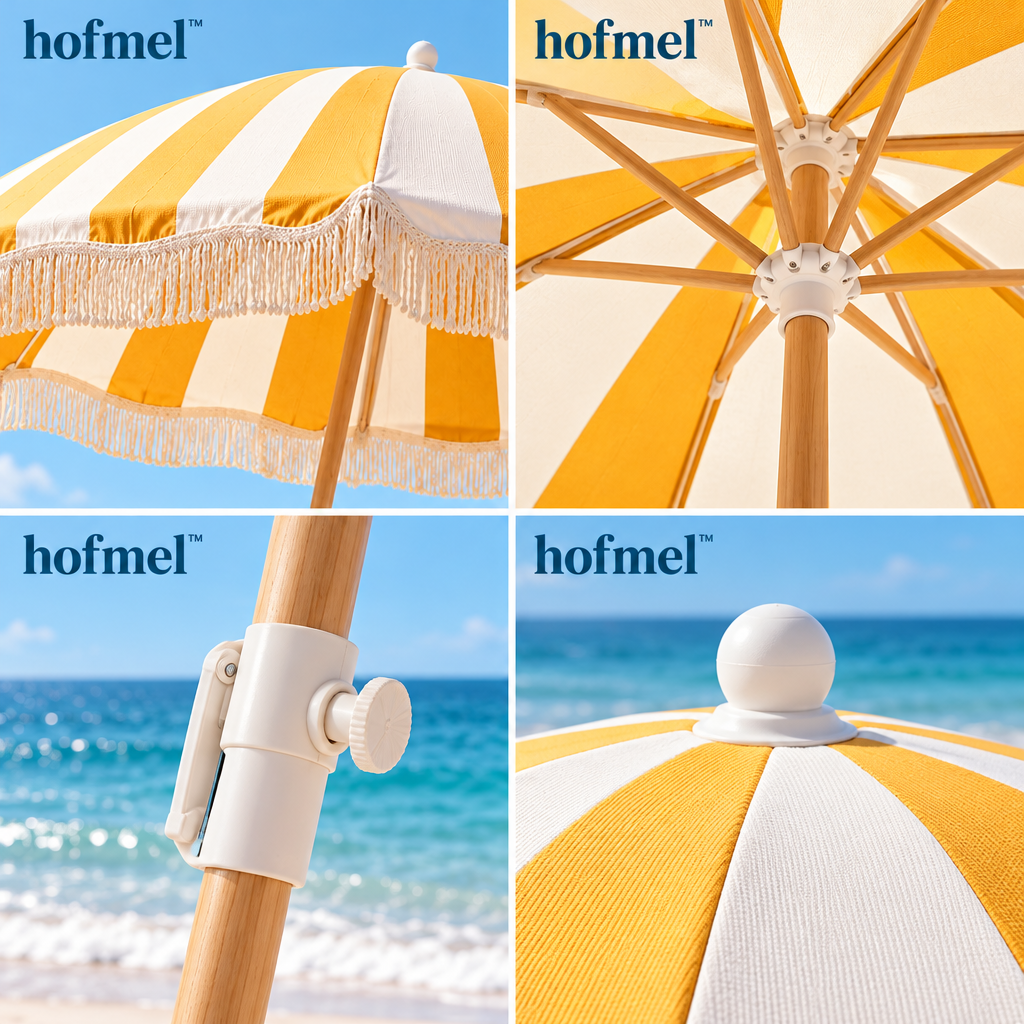 𝐡𝐨𝐟𝐦𝐞𝐥™ Striped Fringe Beach Umbrella