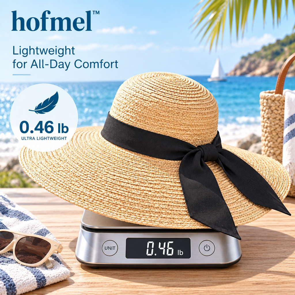 𝐡𝐨𝐟𝐦𝐞𝐥™ Wide-Brim Straw Beach Hat