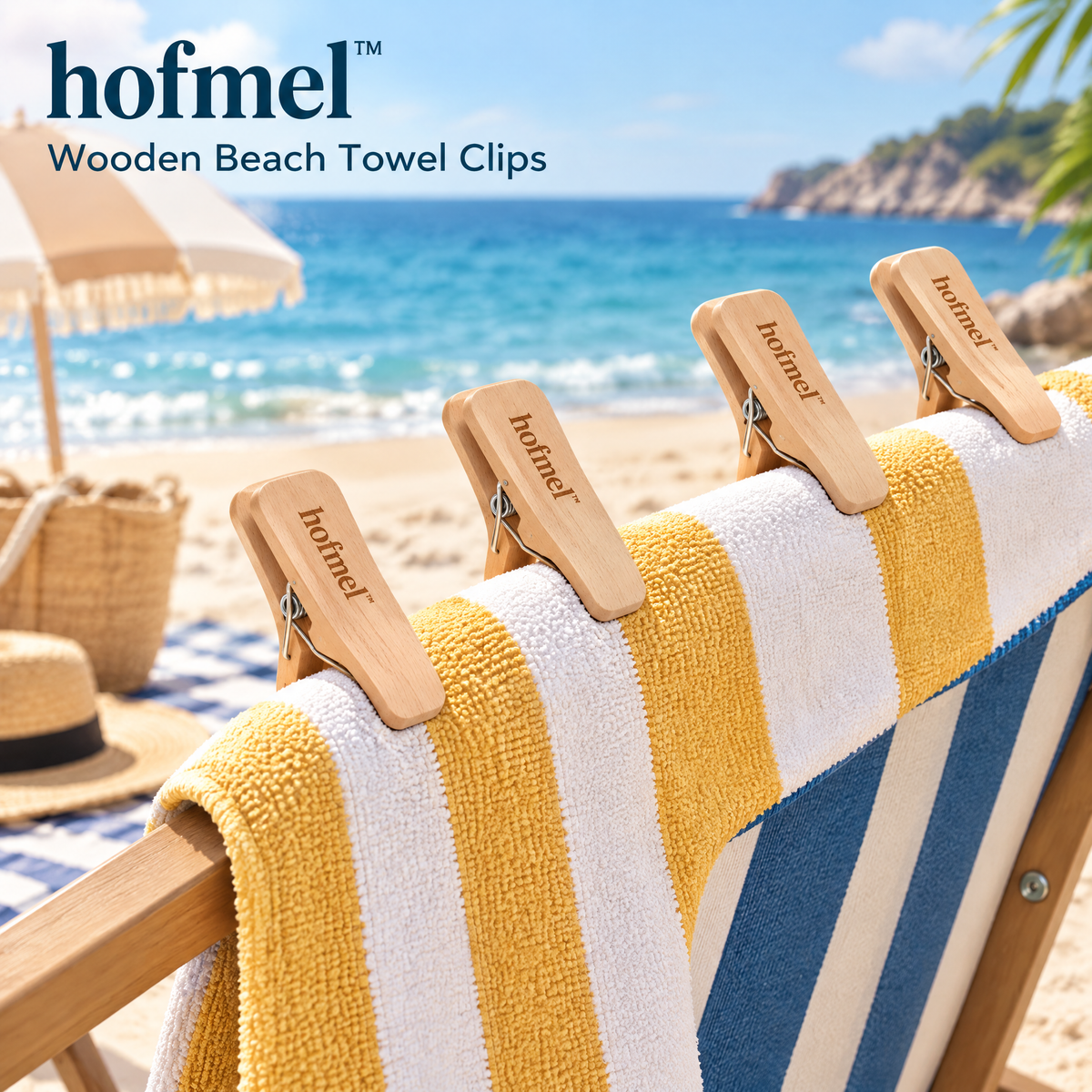 𝐡𝐨𝐟𝐦𝐞𝐥™ Wooden Beach Towel Clips