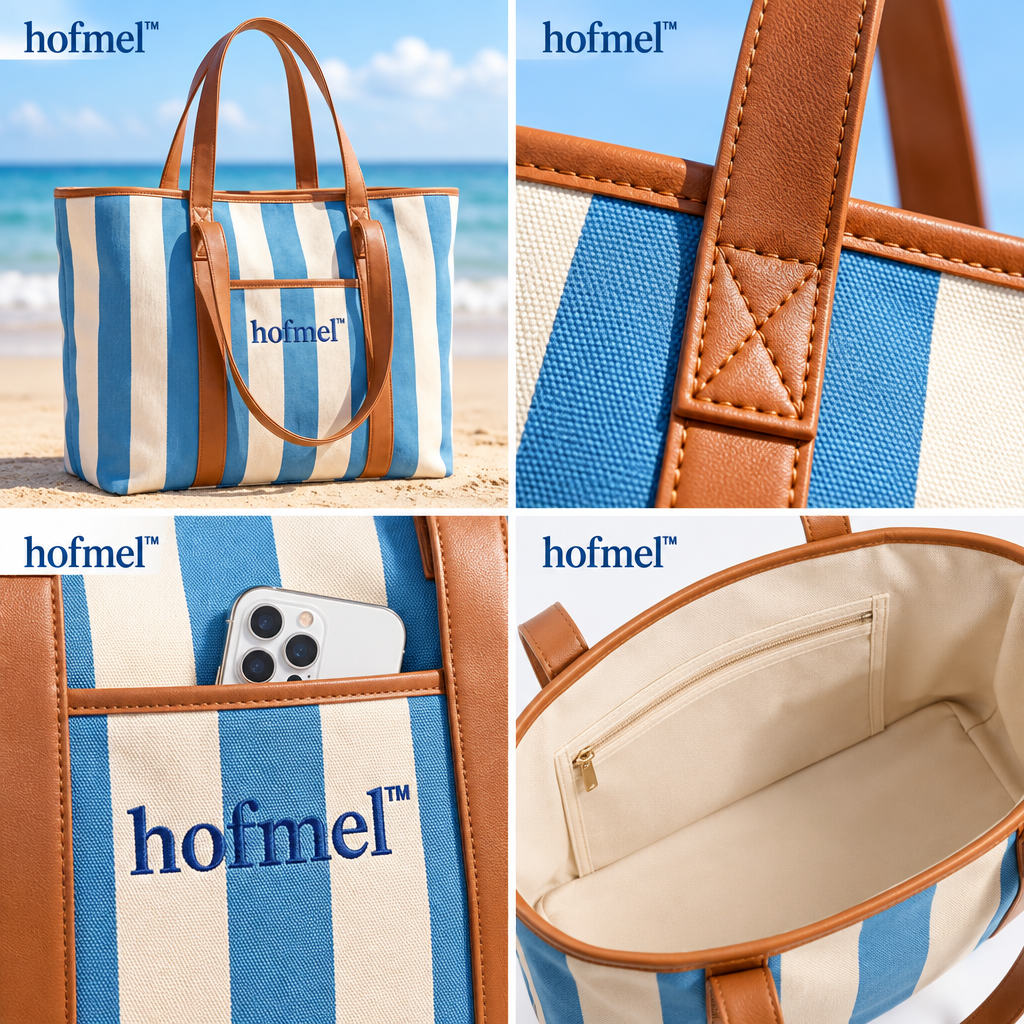 𝐡𝐨𝐟𝐦𝐞𝐥™ Canvas Beach Tote Bag