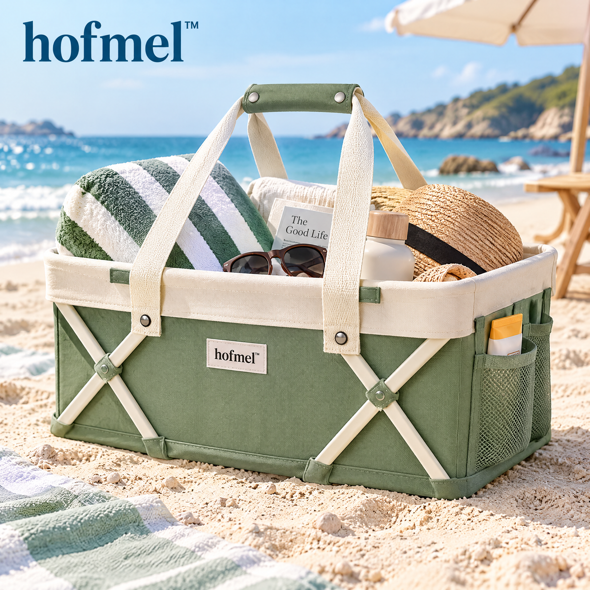 𝐡𝐨𝐟𝐦𝐞𝐥™ Foldable Beach Storage Basket