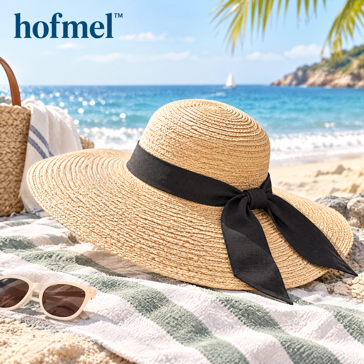 𝐡𝐨𝐟𝐦𝐞𝐥™ Wide-Brim Straw Beach Hat