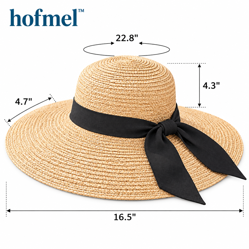 𝐡𝐨𝐟𝐦𝐞𝐥™ Wide-Brim Straw Beach Hat