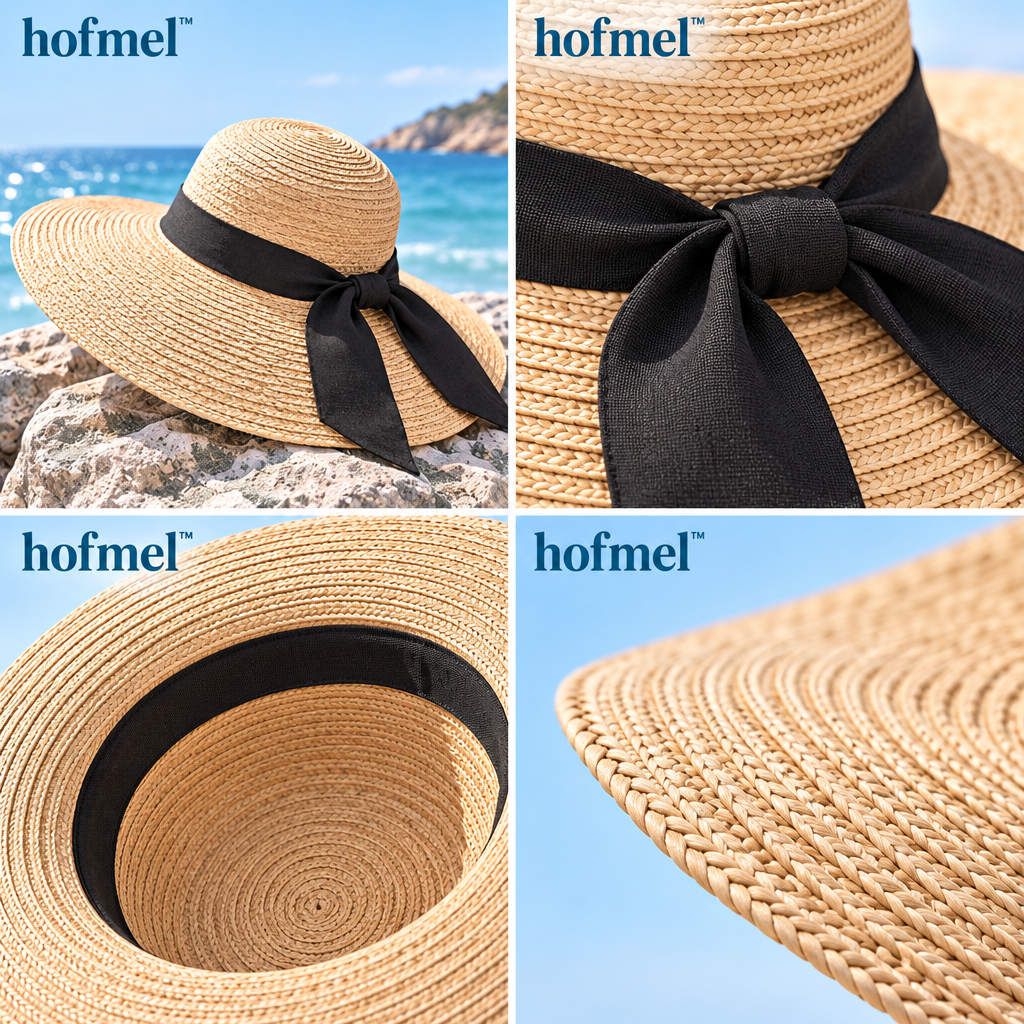𝐡𝐨𝐟𝐦𝐞𝐥™ Wide-Brim Straw Beach Hat